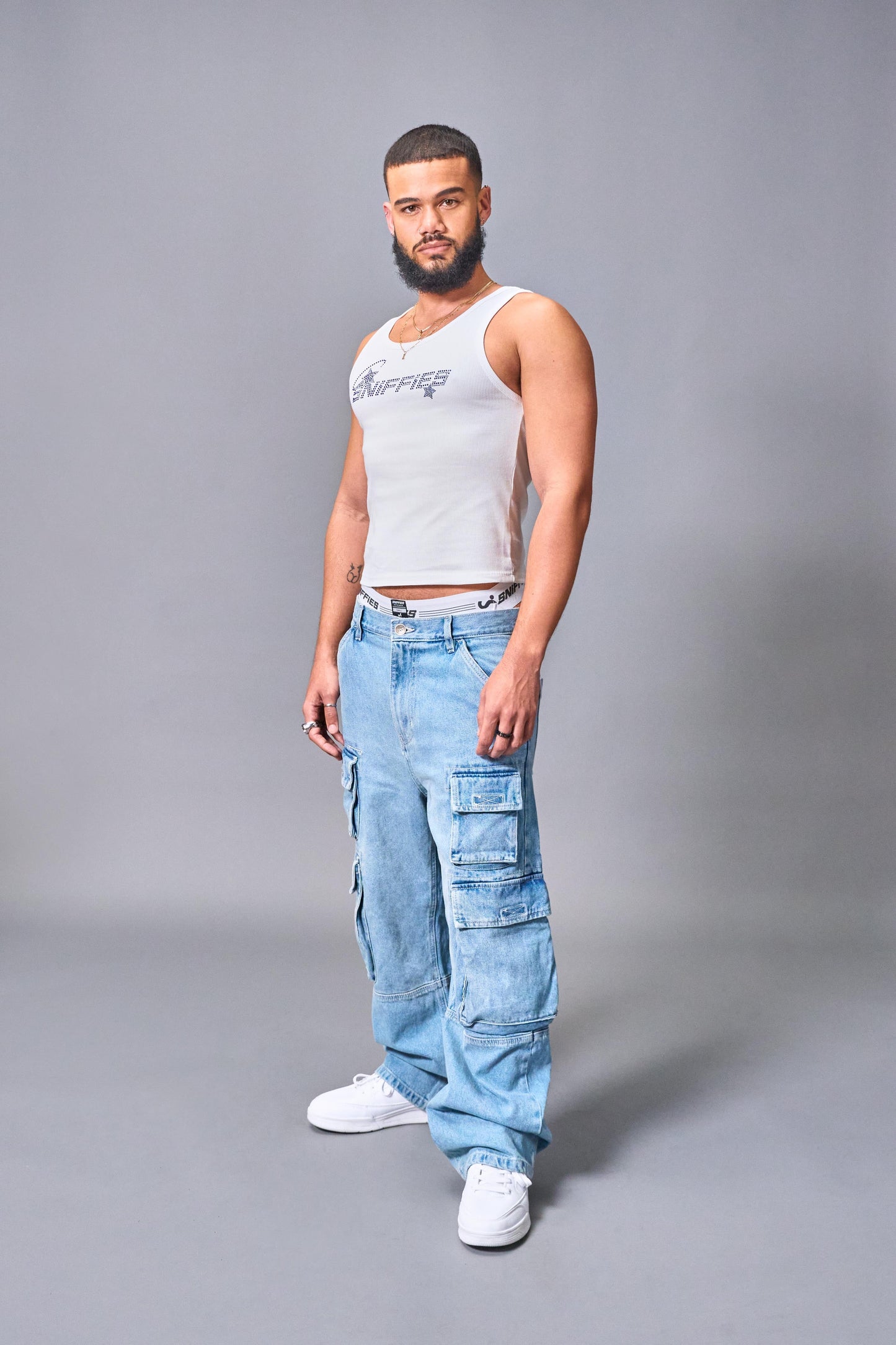 Rhinestone Cropped Ribbed Tank