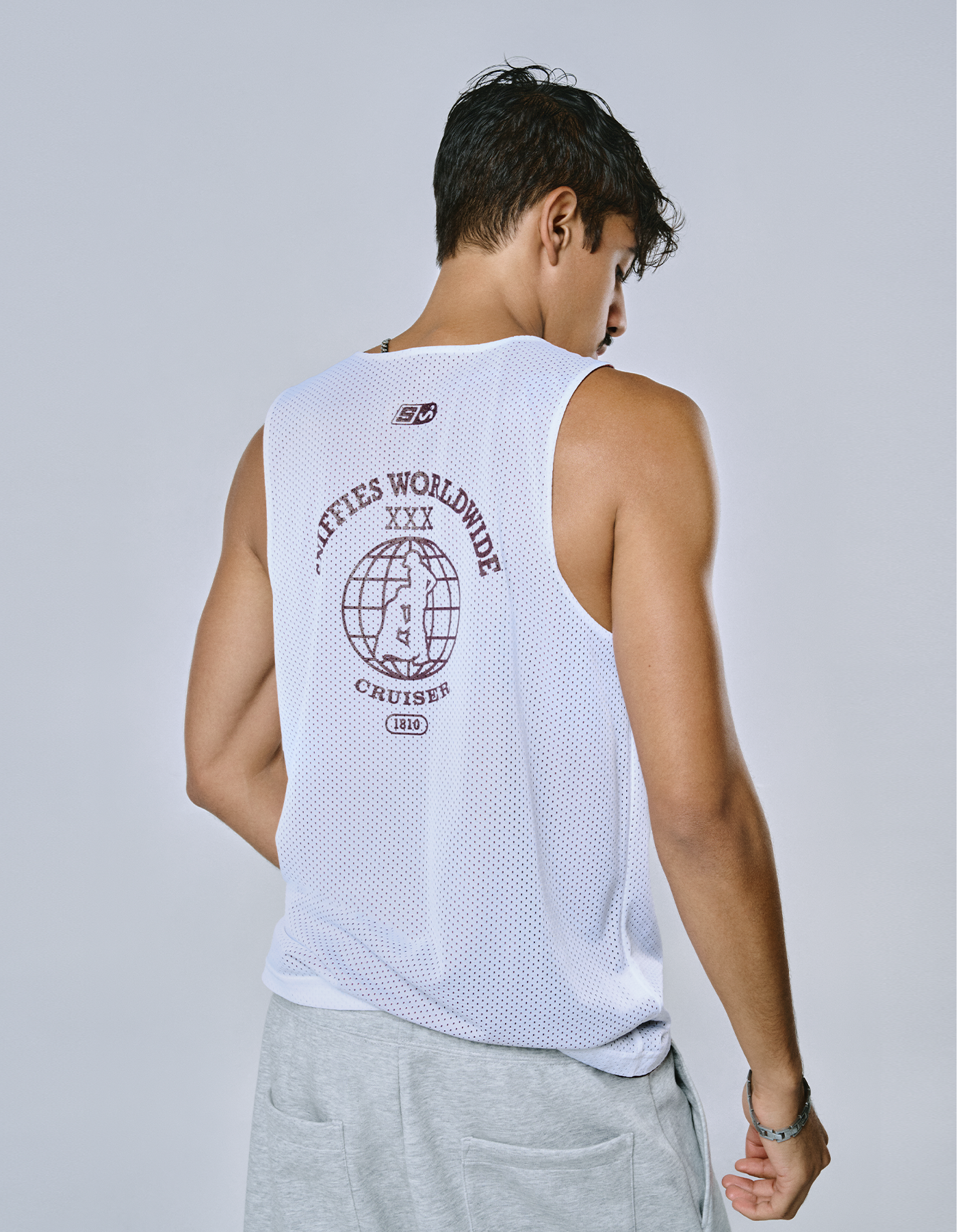 Worldwide Cruiser Reversible Mesh Jersey - Burgundy/White