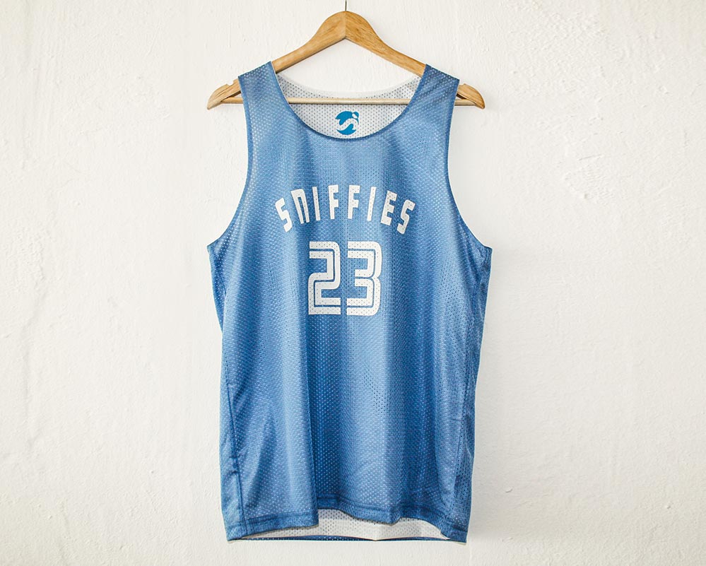 Reversible Mesh Jersey - Carolina Blue/White