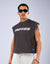 Cruising Club Crop Muscle Tank - Washed Black