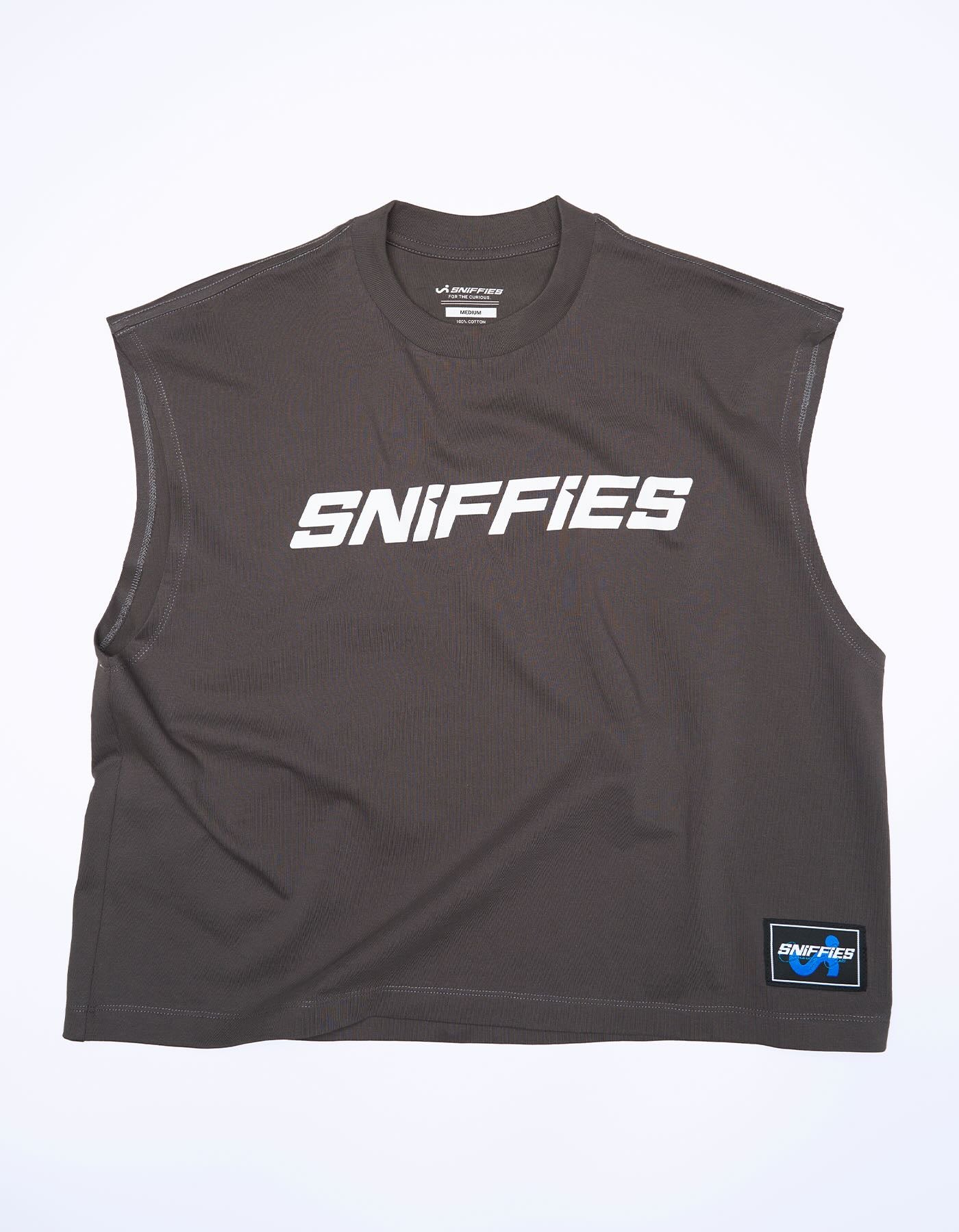 Cruising Club Crop Muscle Tank - Washed Black