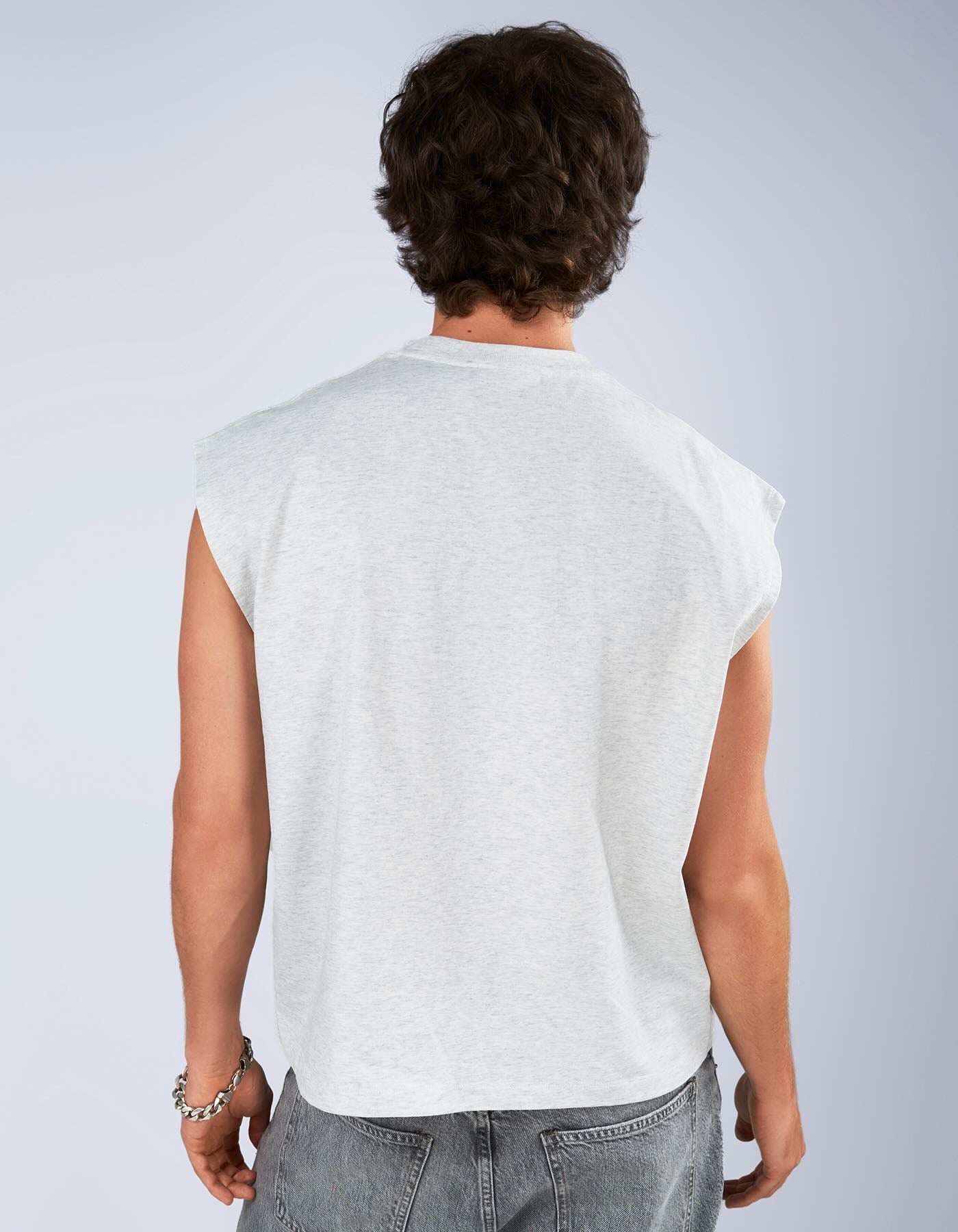 Wrestling Crop Muscle Tank - Light Grey