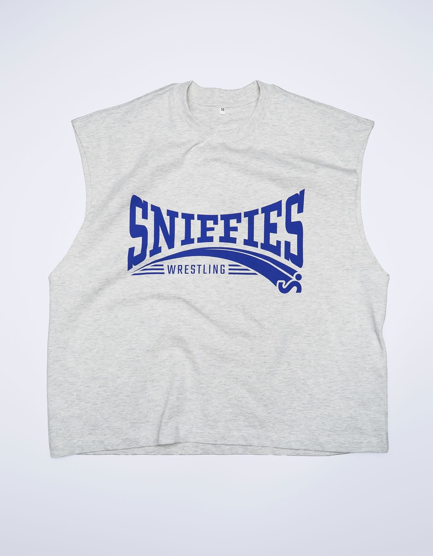 Wrestling Crop Muscle Tank - Light Grey