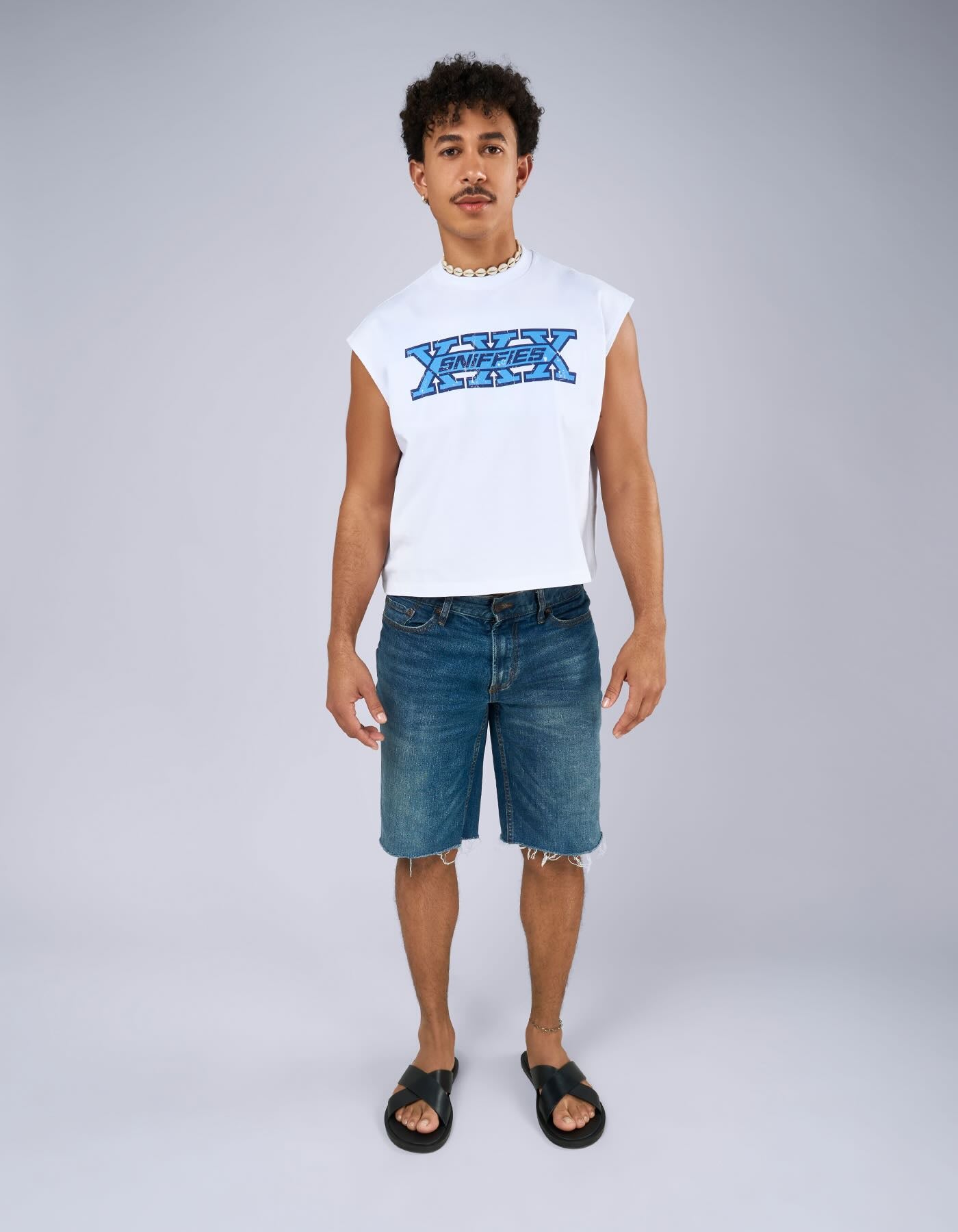 XXX Crop Muscle Tank - White