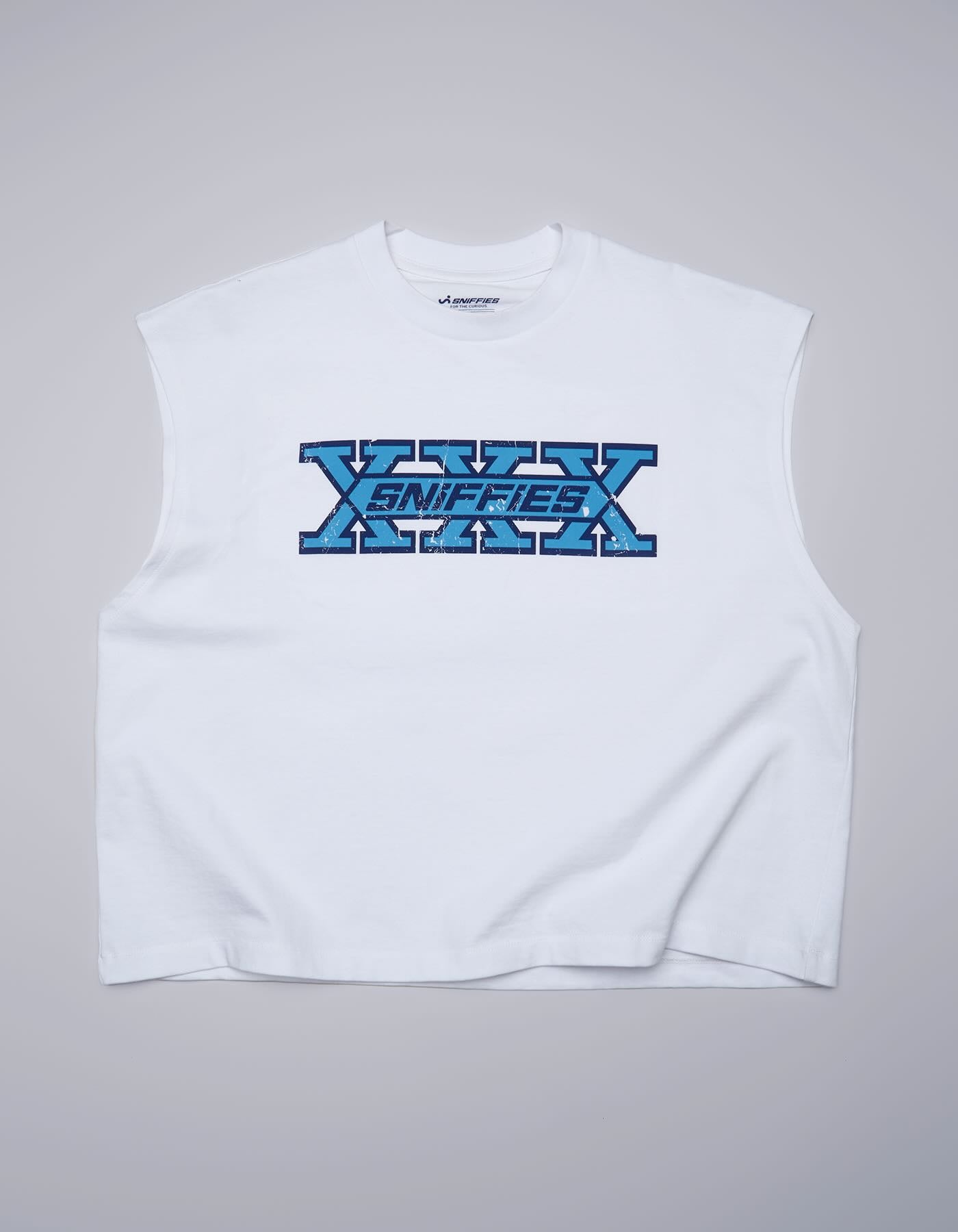 XXX Crop Muscle Tank - White