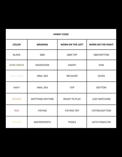 Hanky Code Yellow Bandana