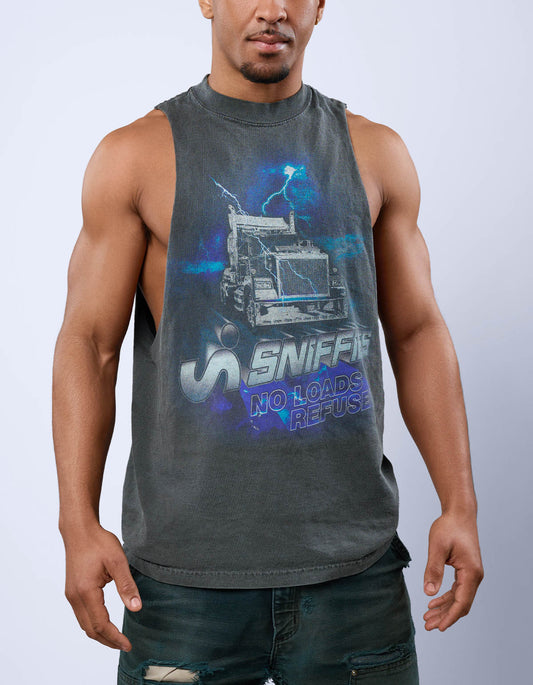 No Loads Refused Cut Off Trucker Tank - Black