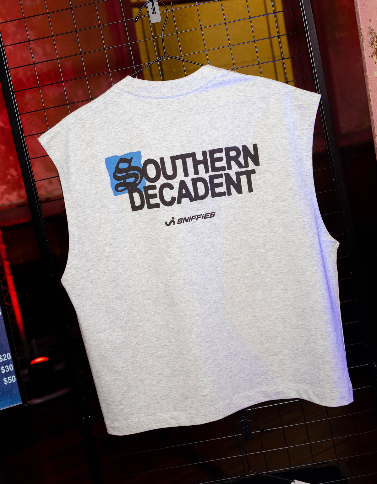 Southern Decadent Crop Muscle Tank  - Grey