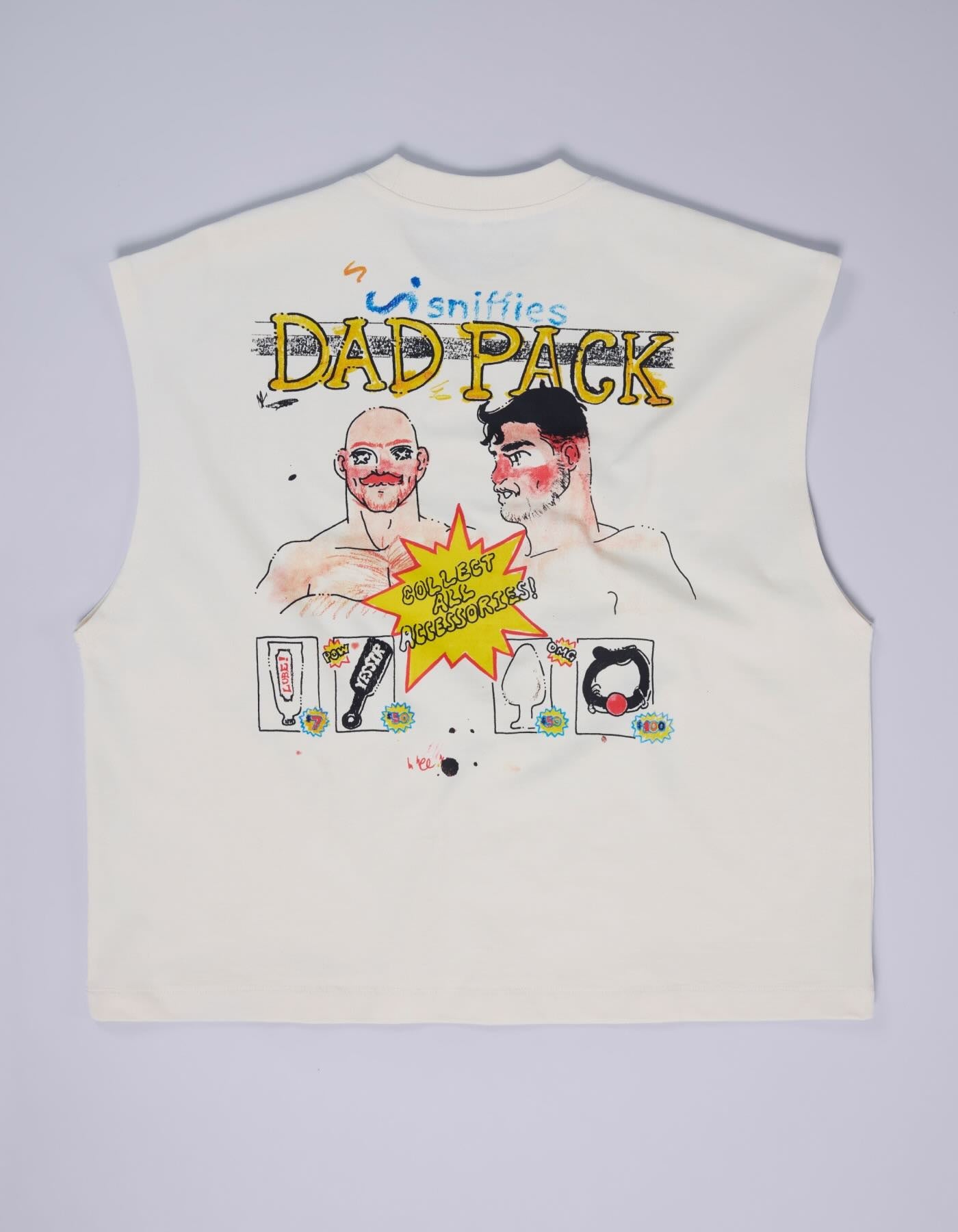 Dad Pack Crop Muscle Tank - Cream