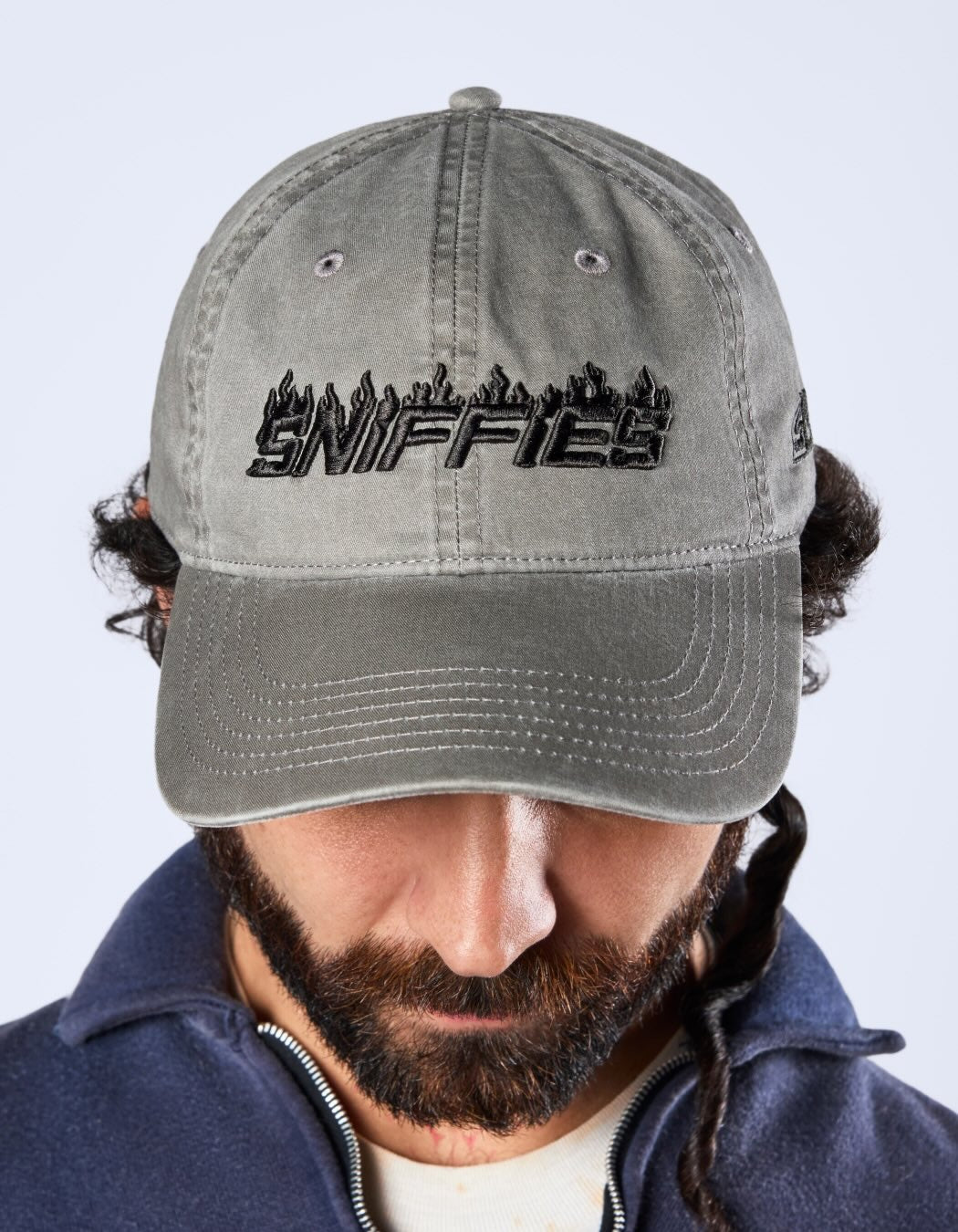 Sniffies Flames Hat - Grey