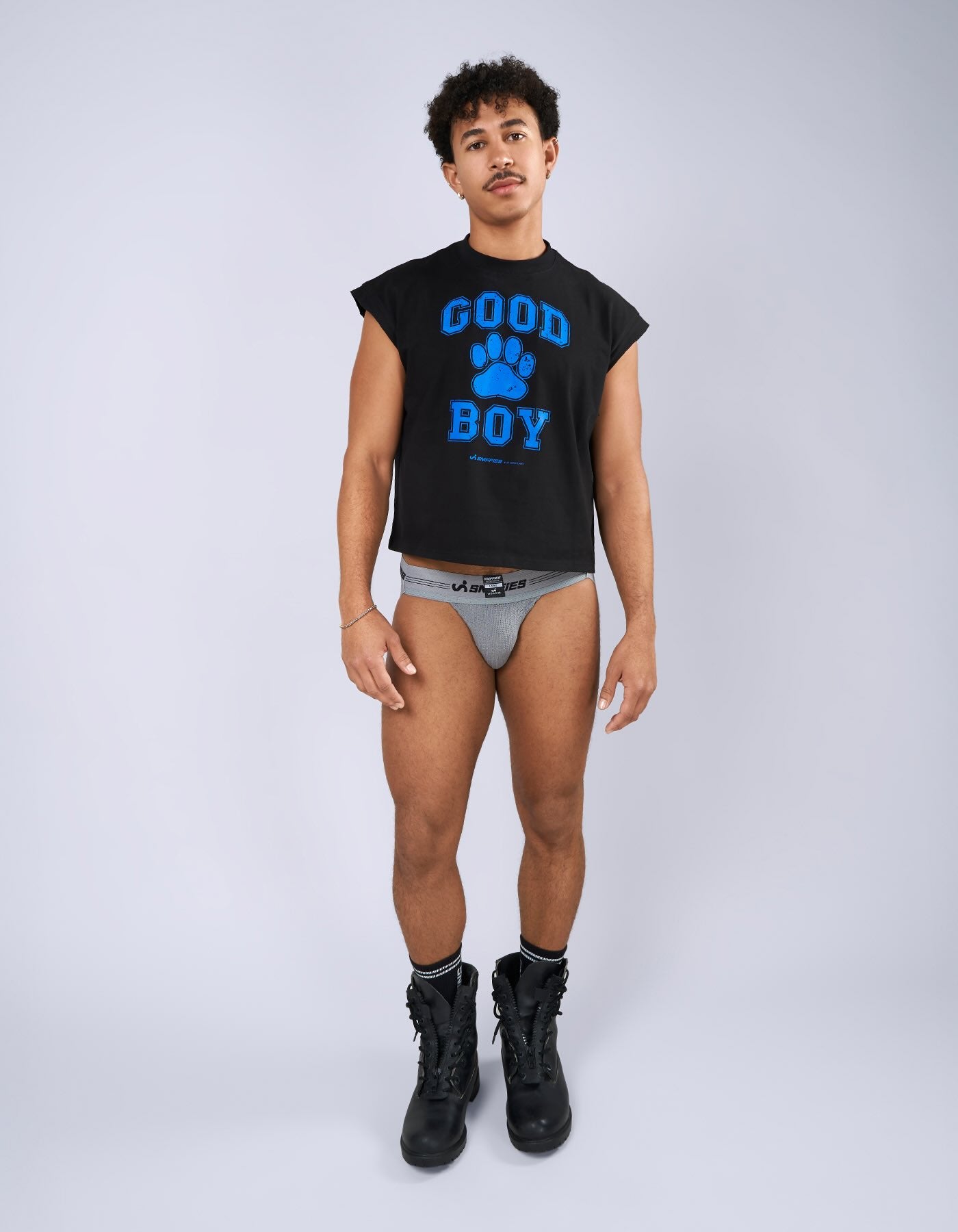Good Boy Muscle Crop Tee - Black
