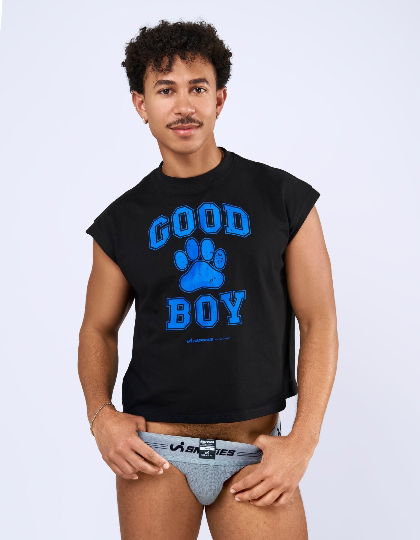 Good Boy Muscle Crop Tee - Black