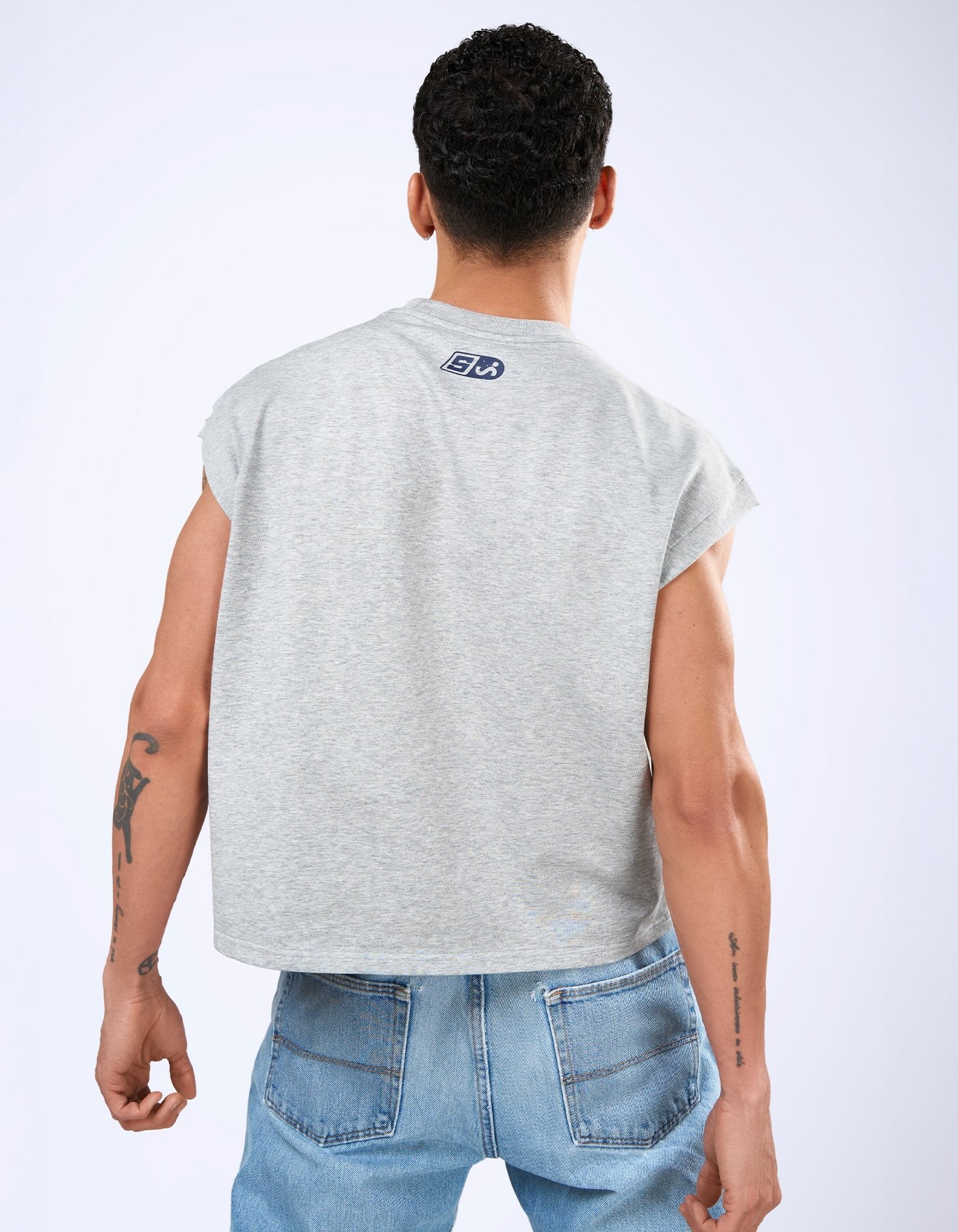 Good Boy Muscle Crop Tee - Heather Grey