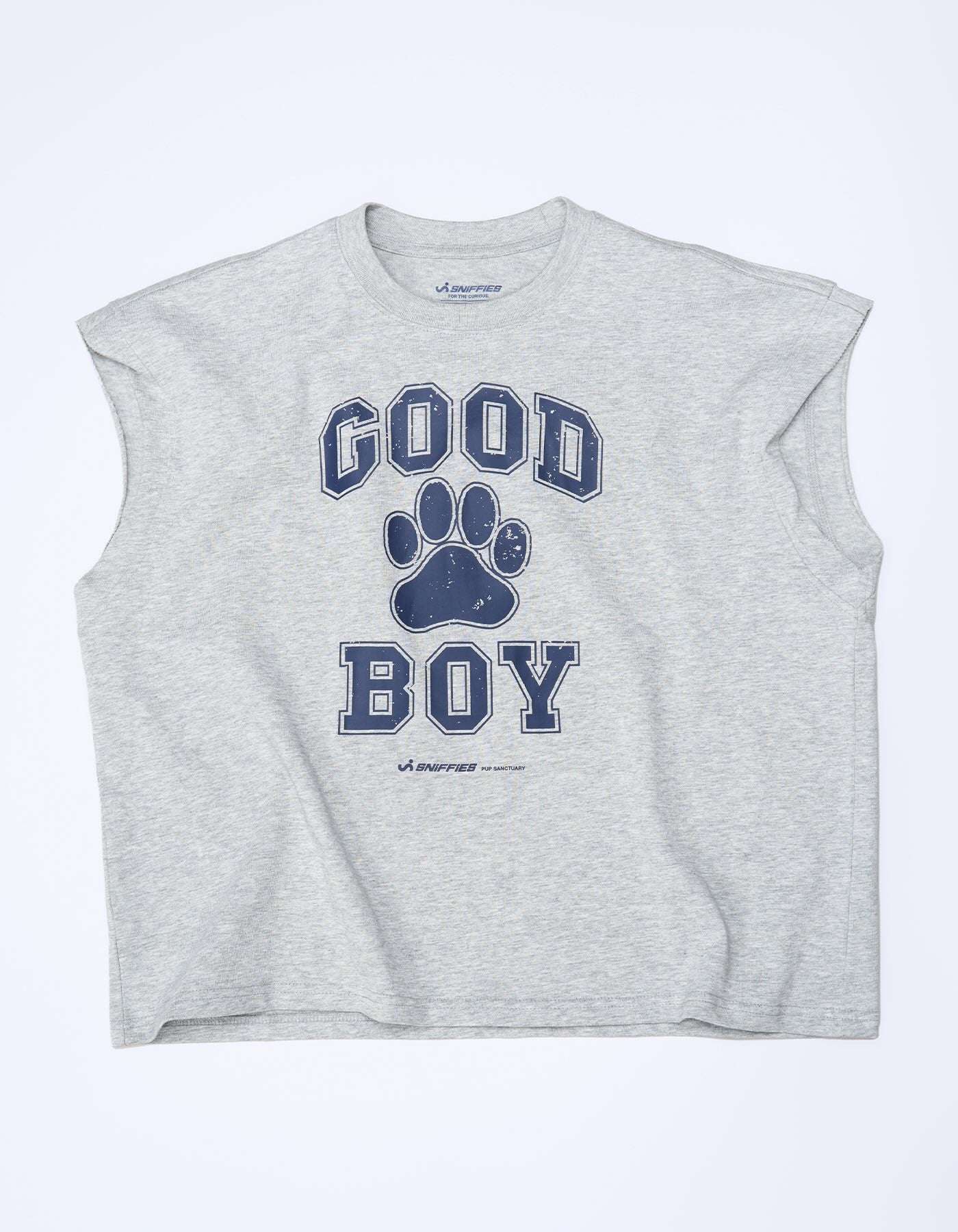 Good Boy Muscle Crop Tee - Heather Grey