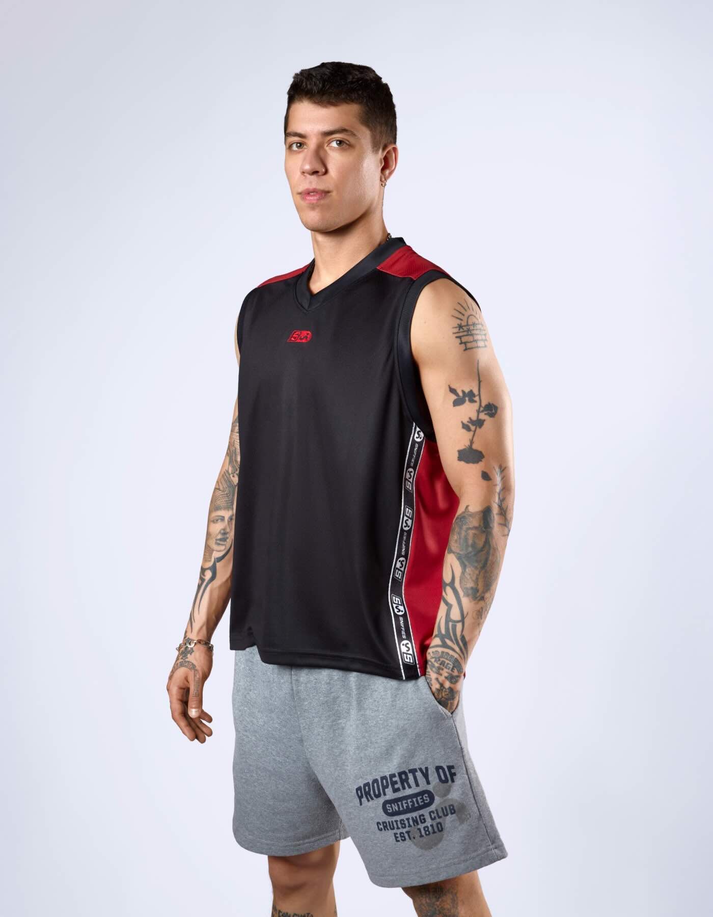 Icon Tape Basketball Jersey - Black