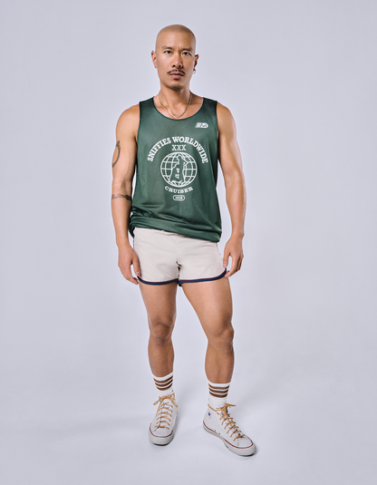 Worldwide Cruiser Reversible Mesh Jersey - Hunter Green/White