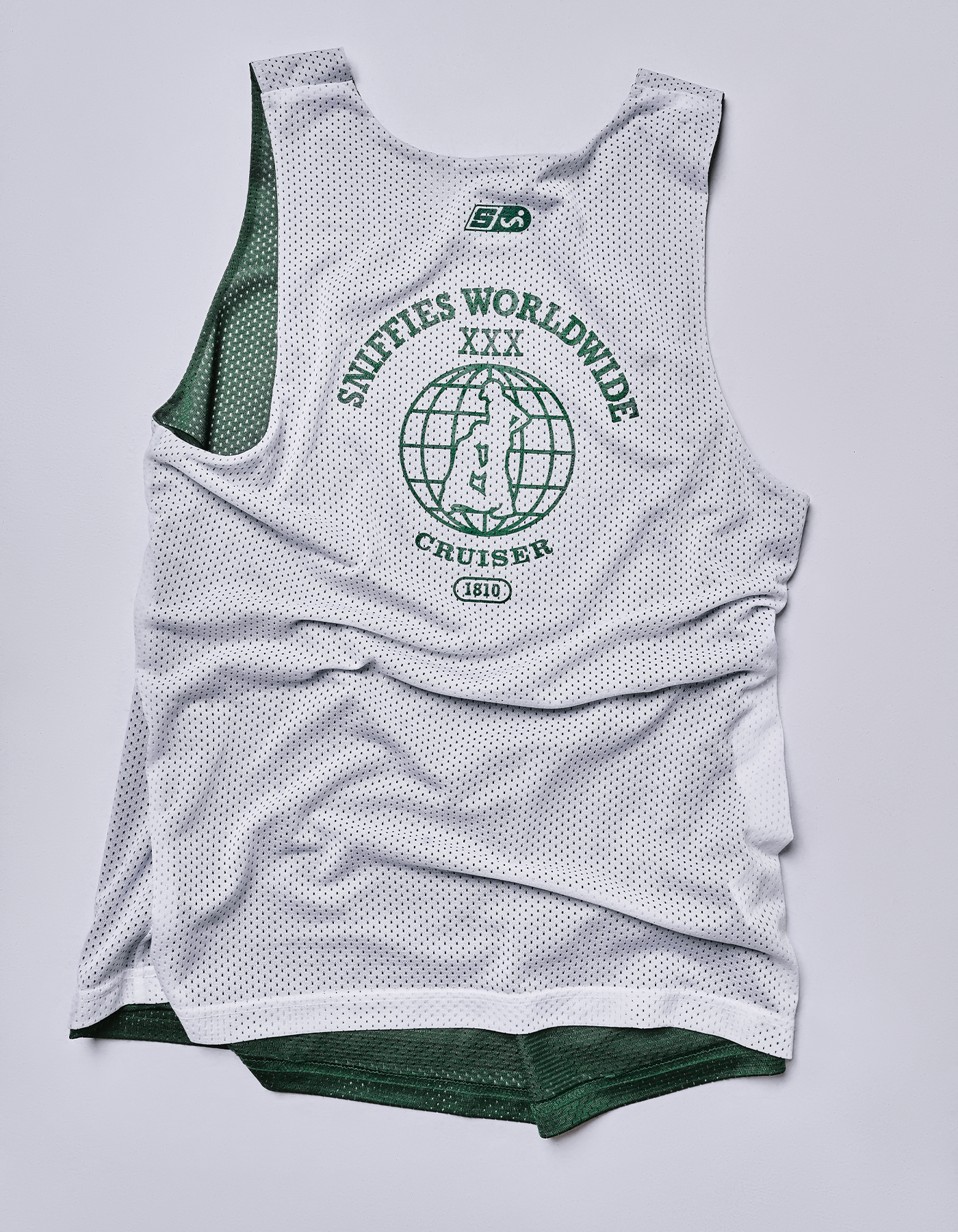 Worldwide Cruiser Reversible Mesh Jersey - Hunter Green/White