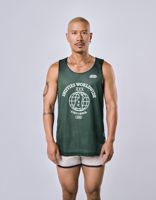 Worldwide Cruiser Reversible Mesh Jersey - Hunter Green/White
