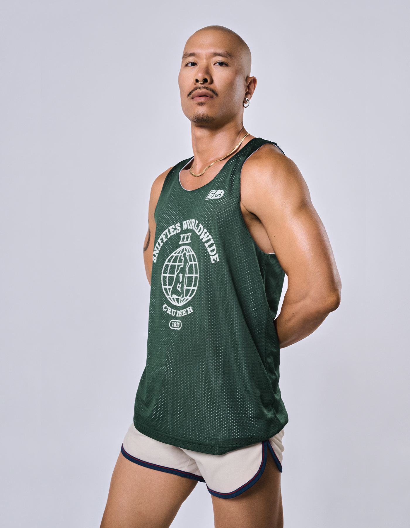 Worldwide Cruiser Reversible Mesh Jersey - Hunter Green/White