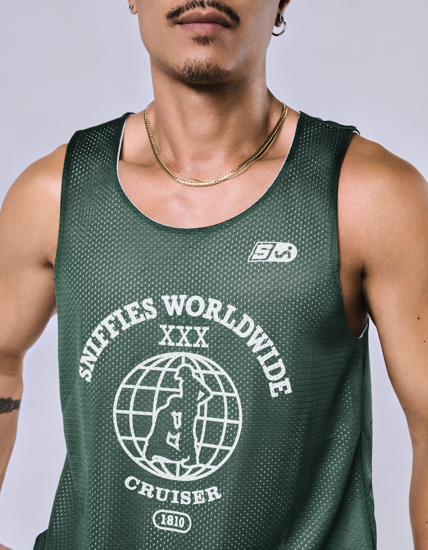 Worldwide Cruiser Reversible Mesh Jersey - Hunter Green/White