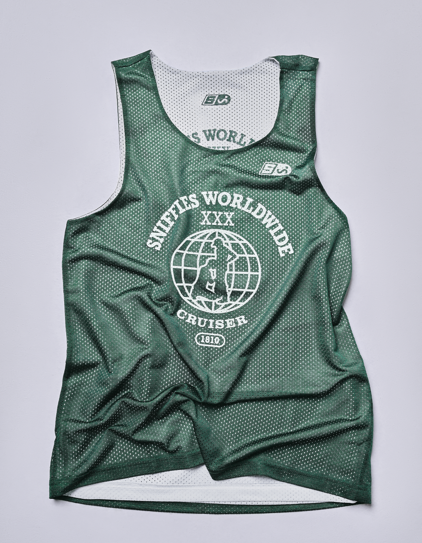 Worldwide Cruiser Reversible Mesh Jersey - Hunter Green/White