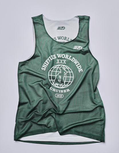 Worldwide Cruiser Reversible Mesh Jersey - Hunter Green/White