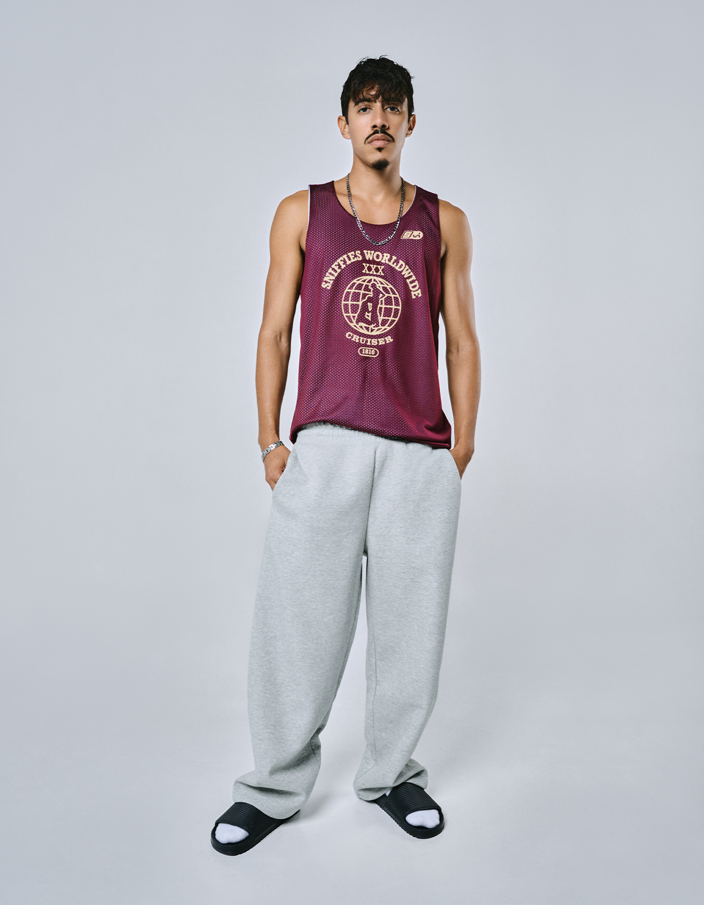 Worldwide Cruiser Reversible Mesh Jersey - Burgundy/White
