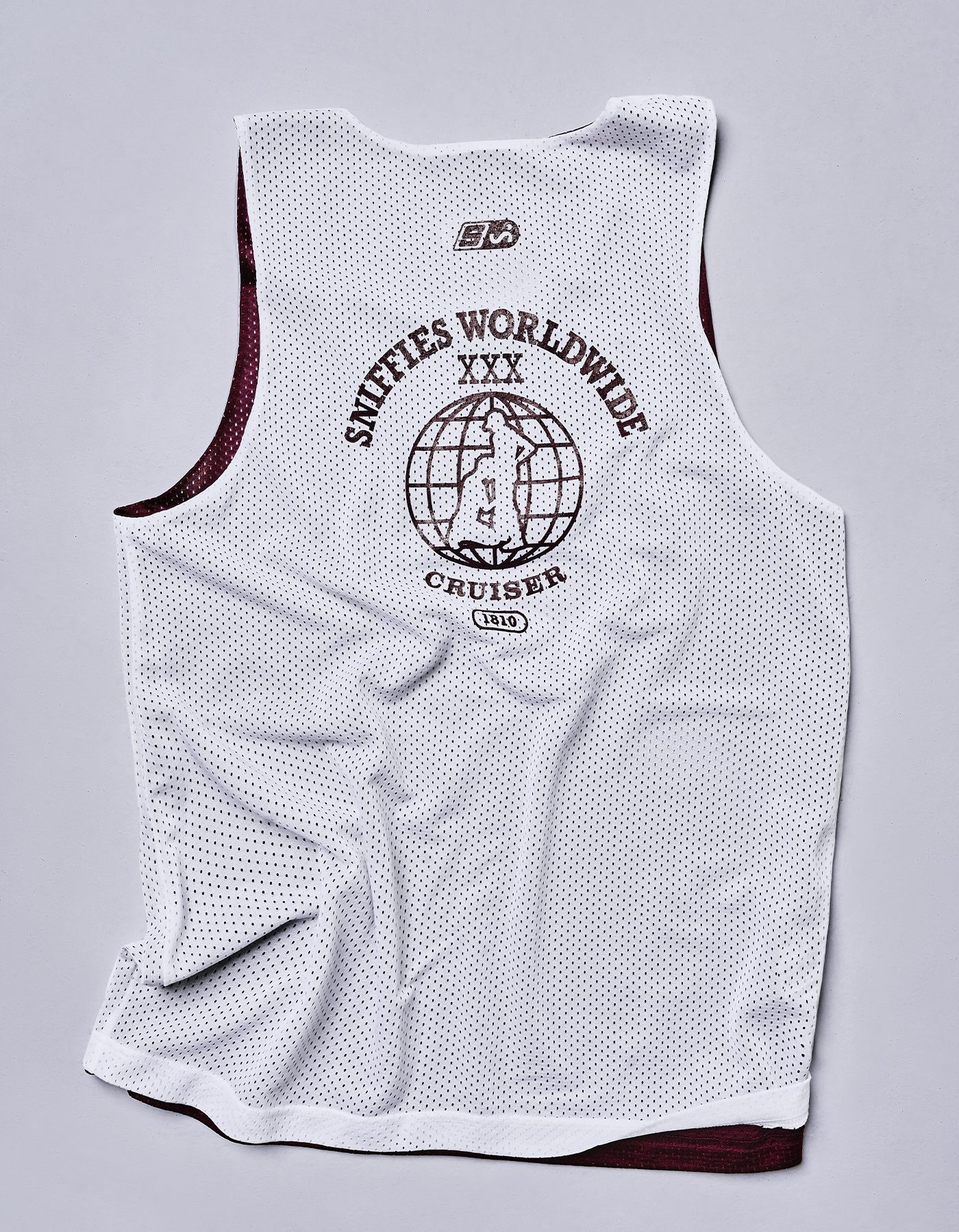 Worldwide Cruiser Reversible Mesh Jersey - Burgundy/White