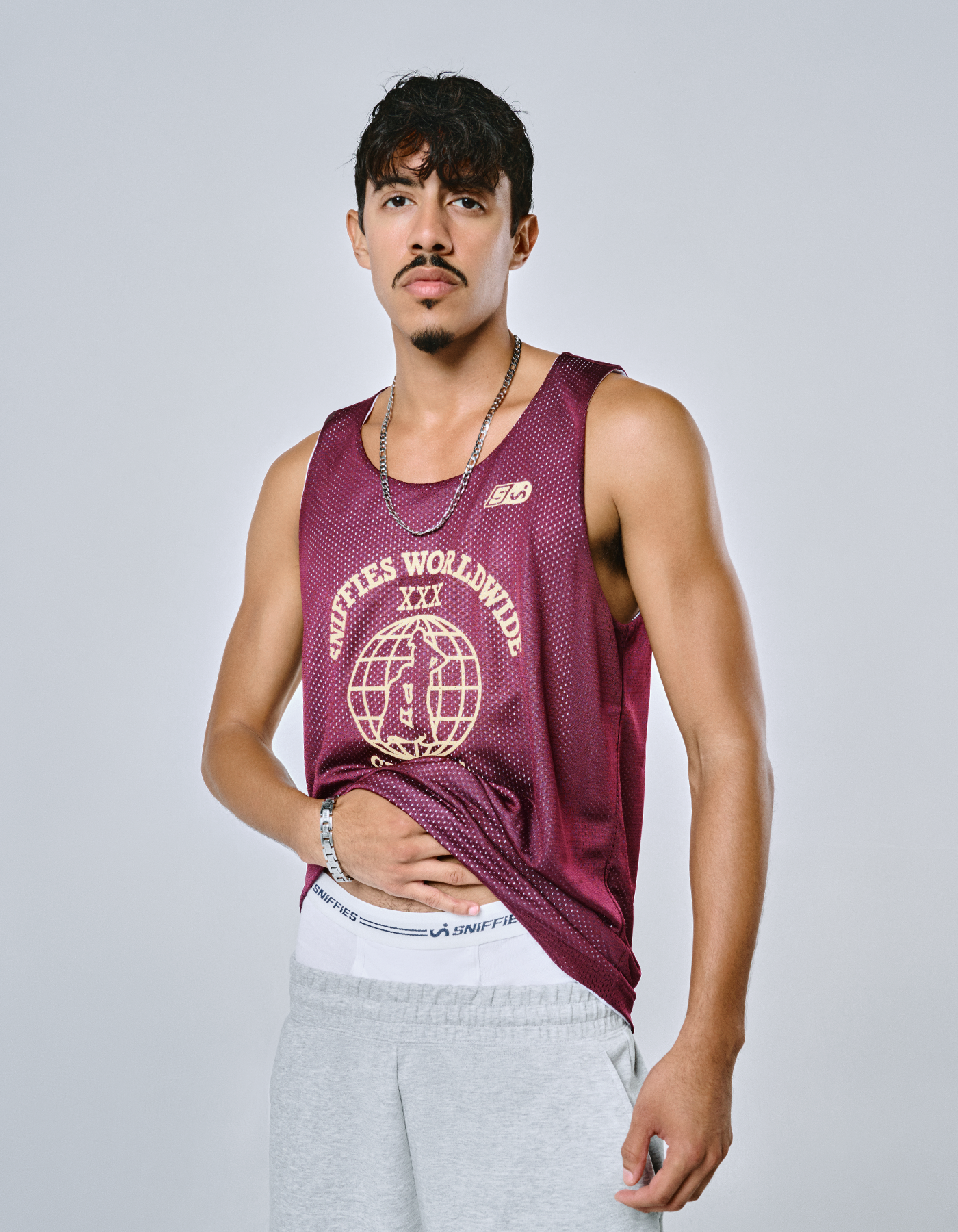 Worldwide Cruiser Reversible Mesh Jersey - Burgundy/White