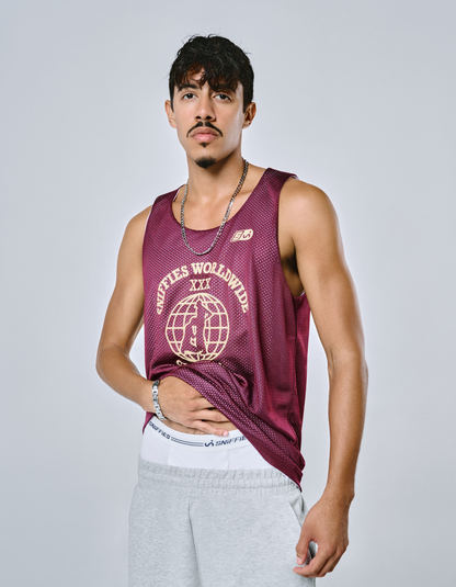 Worldwide Cruiser Reversible Mesh Jersey - Burgundy/White