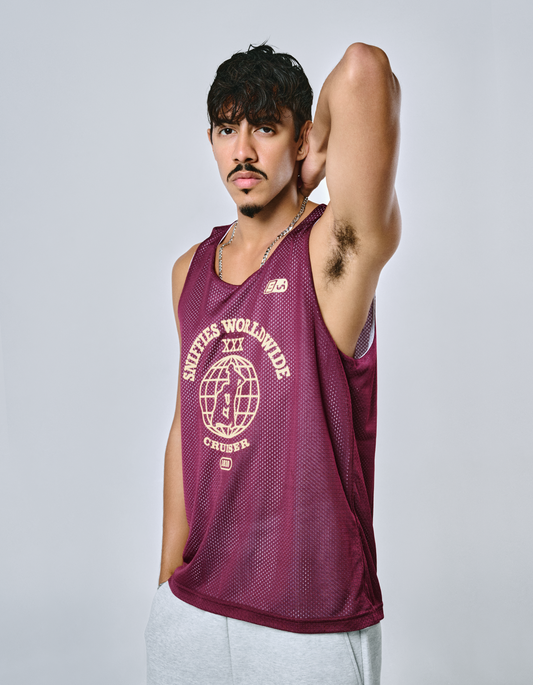 Worldwide Cruiser Reversible Mesh Jersey - Burgundy/White