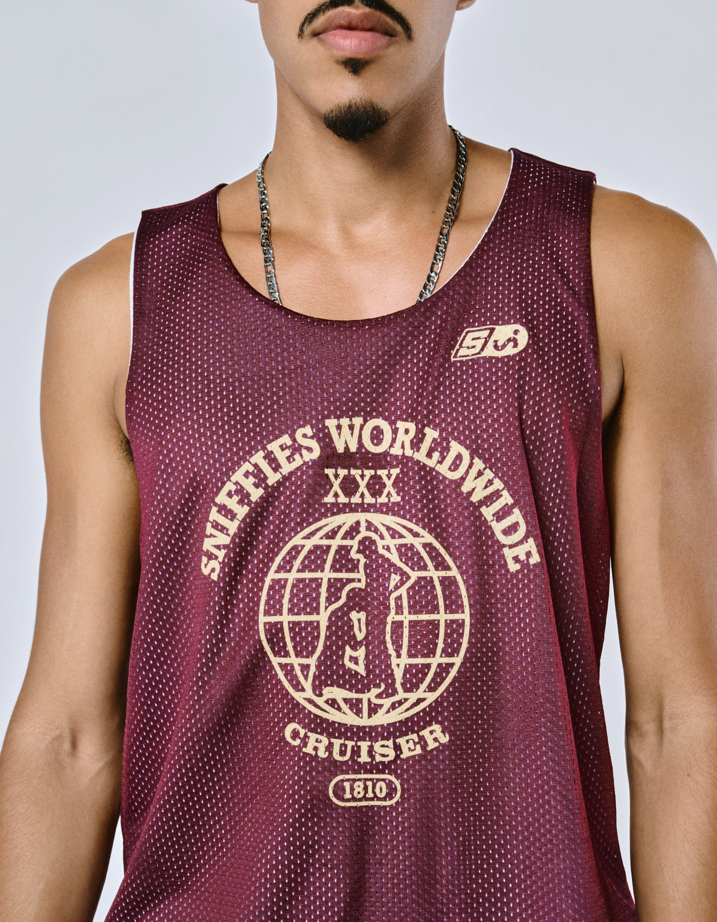 Worldwide Cruiser Reversible Mesh Jersey - Burgundy/White