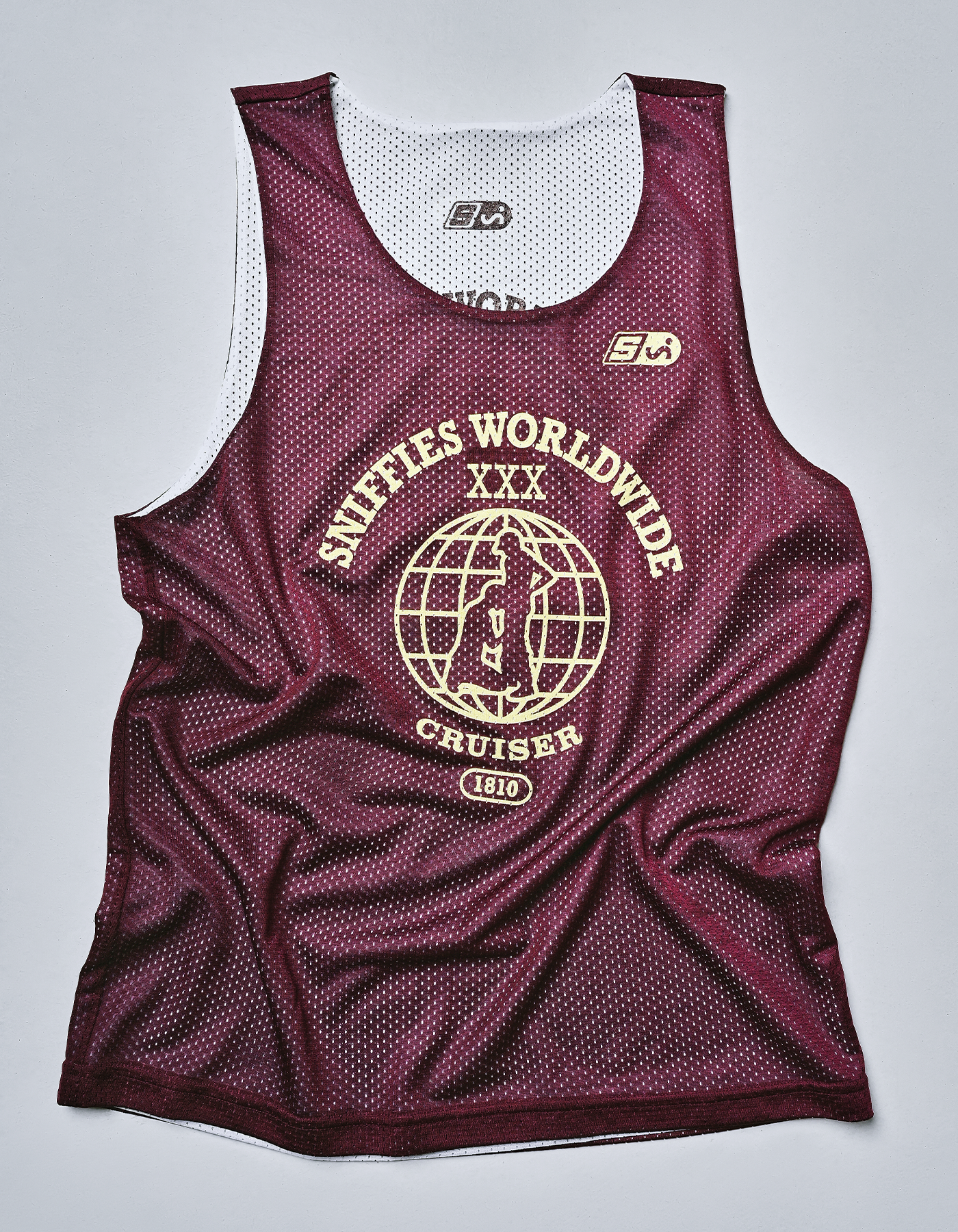 Worldwide Cruiser Reversible Mesh Jersey - Burgundy/White