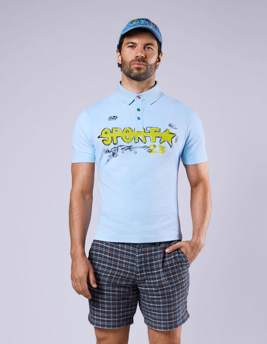 Shrunken Sport Polo - Light Blue
