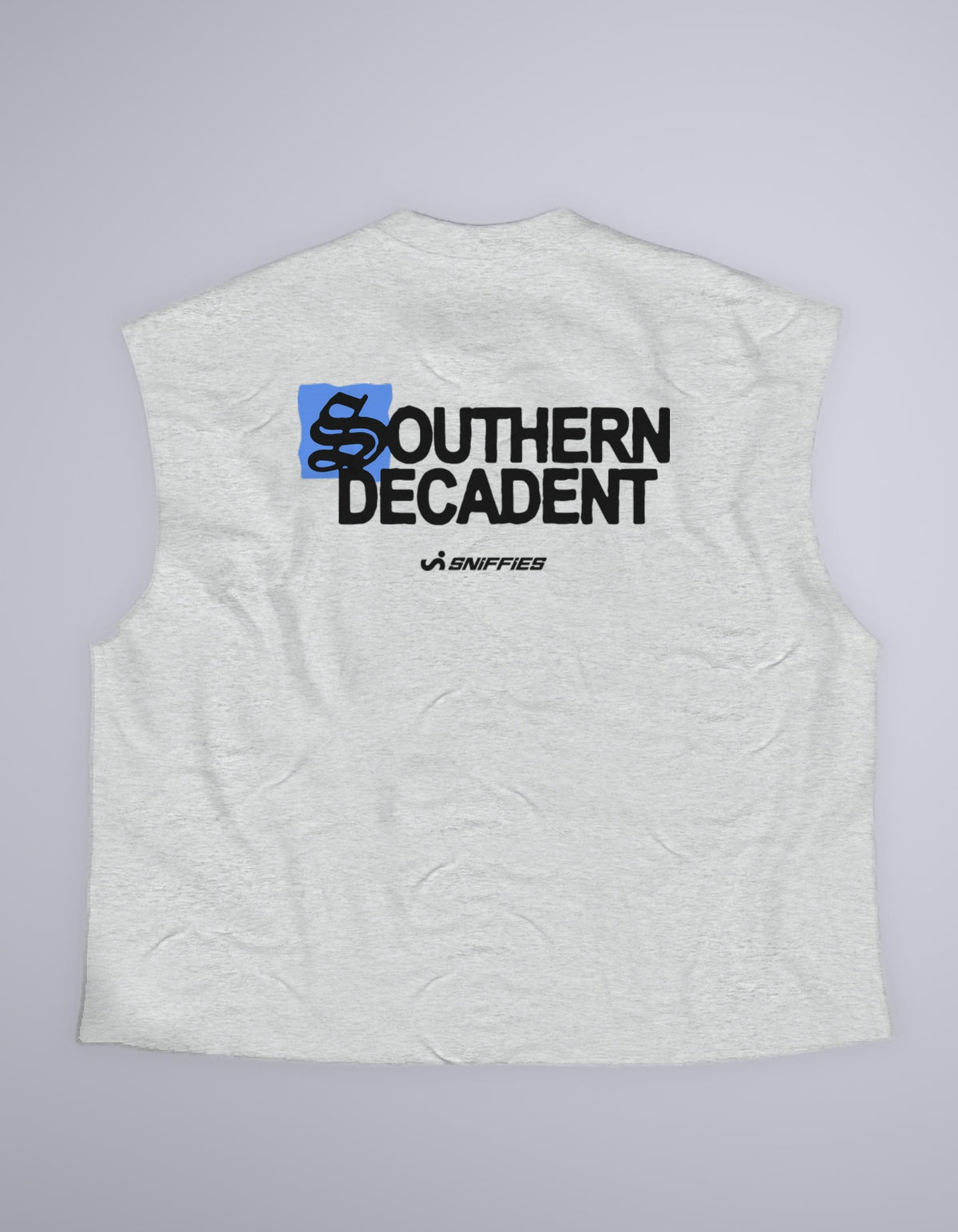 Southern Decadent Crop Muscle Tank  - Grey