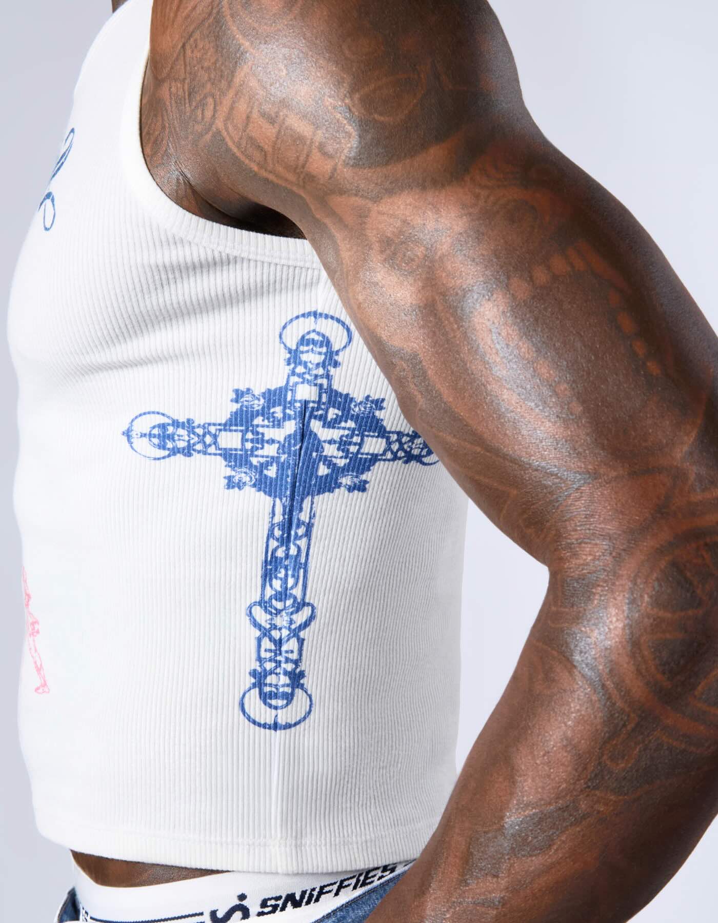 F*ckboy Tattoo Rib Tank - White