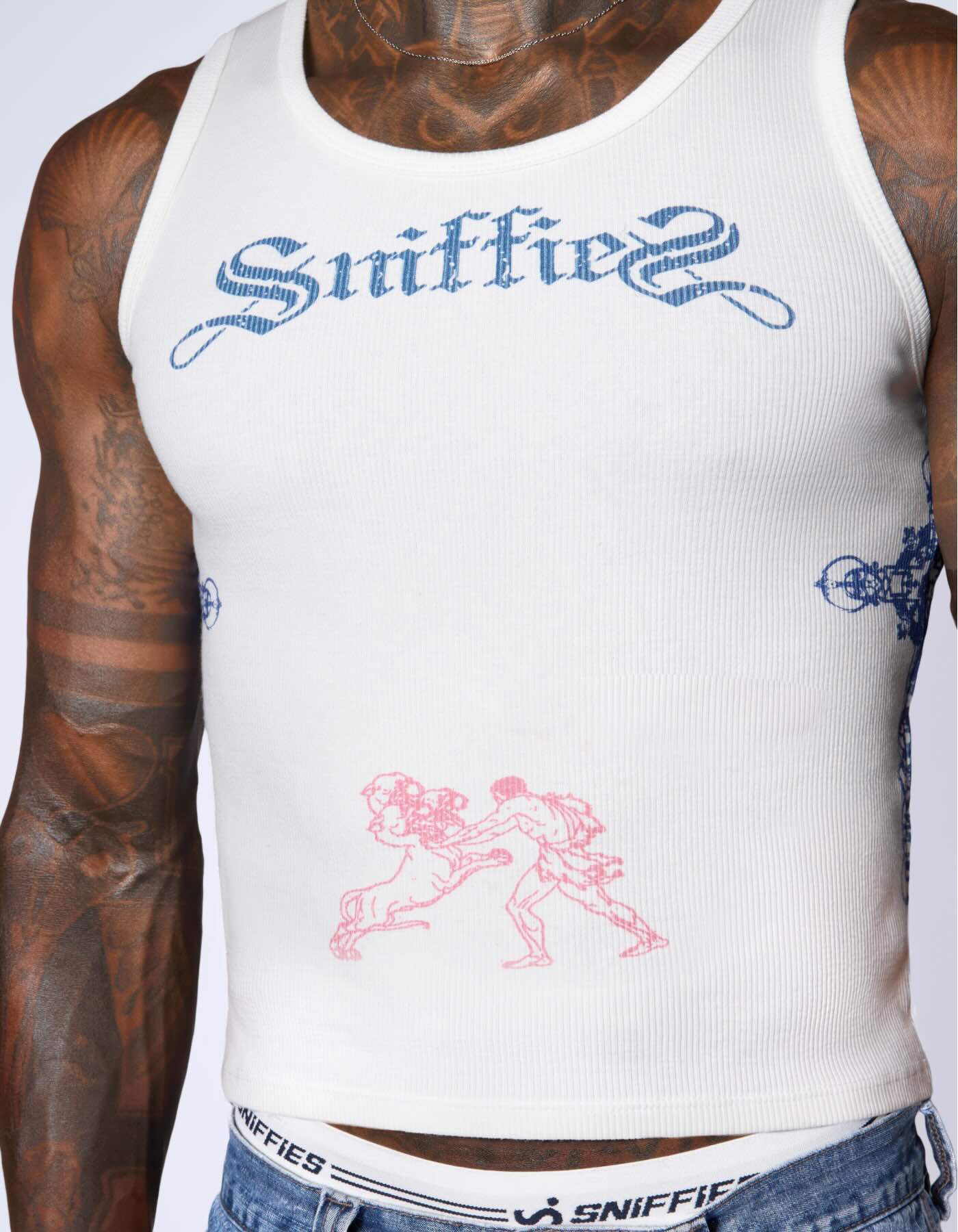 F*ckboy Tattoo Rib Tank - White